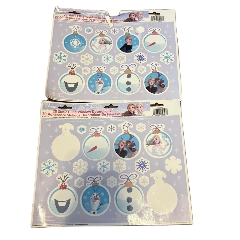 Disney Frozen Window Cling Decorations - Blue and White Christmas Winter